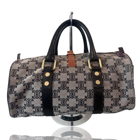 Celine Triomphe Boston Bag Black Canvas/Leather - Pre-loved - Picture 9 of 17